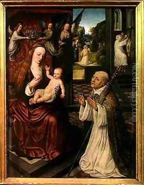 The Lactation of St Bernard Oil Painting - Jan van Eeckele