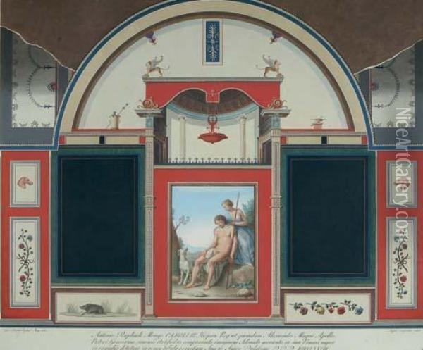 Venere E Amorini: Four Plates Oil Painting - Angelo Campanella