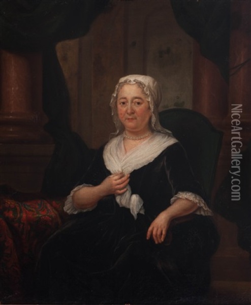 Portrait Of Jan Cornelisz. Backer, Portrait Of Anna Catharina Ten Grootenhuys (2 Works) Oil Painting - Jan Maurits Quinkhardt