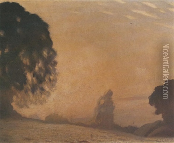 Misty Sunrise Oil Painting - Sir George Clausen