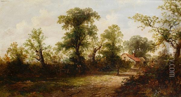 Lane Scene, Surrey Oil Painting - Thomas Stanley Barber