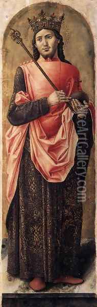 St Ambrose Polyptych (detail) 2 Oil Painting - Bartolomeo Vivarini