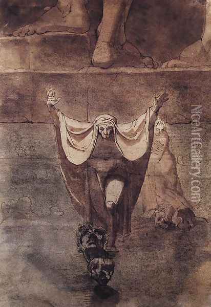 Dante and Virgil on the Ice of Kocythos Oil Painting - Johann Henry Fuseli