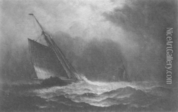 Ship In Rough Seas Oil Painting - Charles Henry Gifford