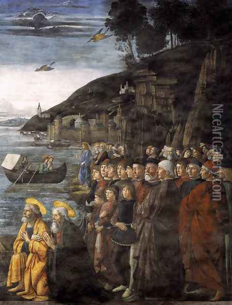 Calling of the Apostles (detail 3) 1481 Oil Painting - Domenico Ghirlandaio