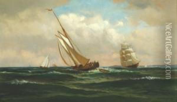 A
Strong Wind Oil Painting - Lemuel D. Eldred