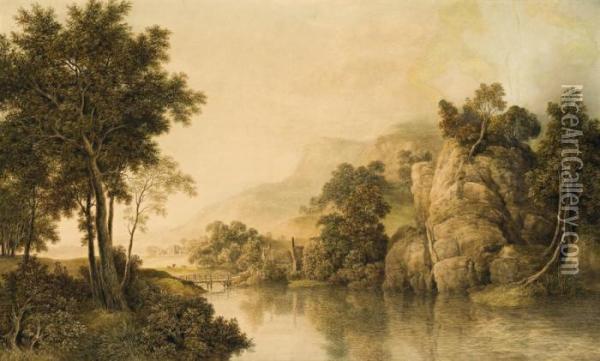 Crucis Abbey, Vale Of Llangollen Oil Painting - John Glover