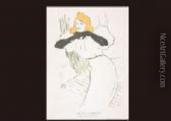 Yvette Guilbert From Le Rire Oil Painting - Henri De Toulouse-Lautrec