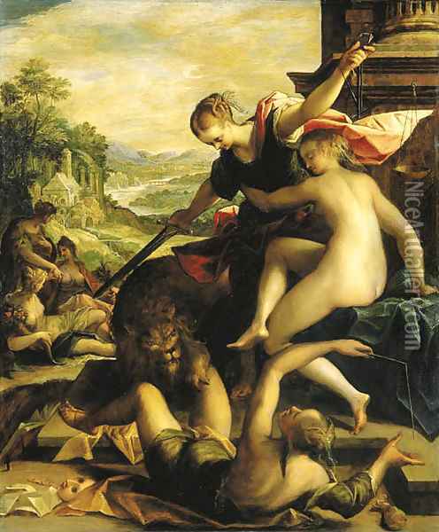 The Triumph of Truth and the Imperial Cause Oil Painting - Hans Von Aachen