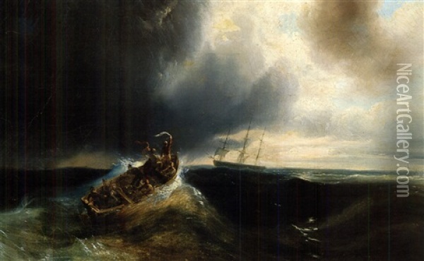 To The Rescue Oil Painting - Baron Jean Antoine Theodore Gudin