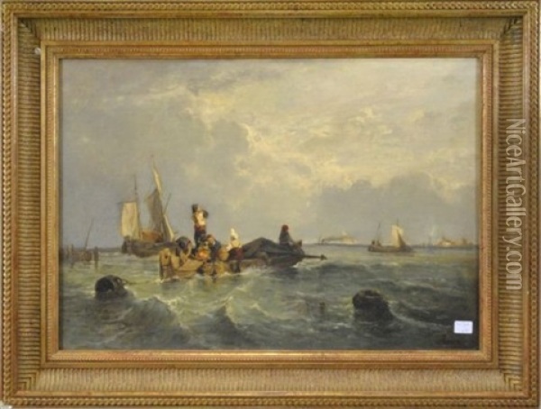 Marine Animee Oil Painting - Adolf Heinrich Lier
