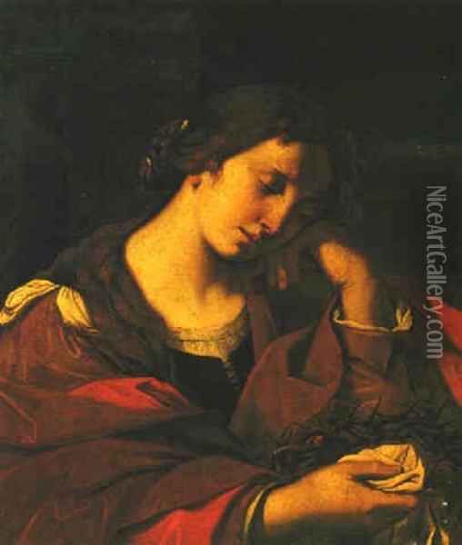 The Penitent Magdalene Oil Painting -  Guercino