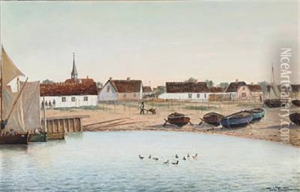 Coastal Scenery Oil Painting - Johan Jens Neumann