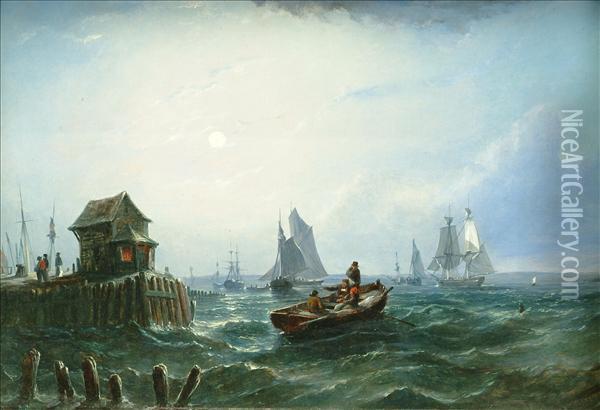Rowingout Oil Painting - William Adolphu Knell