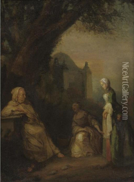 The Confession Oil Painting - Watteau, Jean Antoine