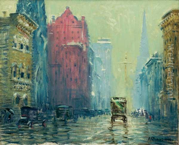 Fifth Avenue, New York Oil Painting - Arthur C. Goodwin
