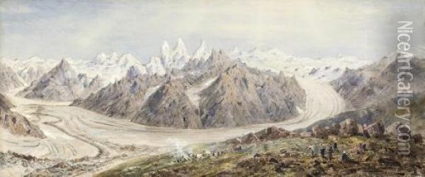 The Baltoro Glacier, Karakoram Oil Painting - Henry Haversham Godwin Austen