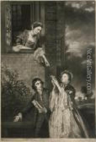 Lady Sarah Lenox, Lady Susan Strangways, And Charles James Fox Oil Painting - James Watson