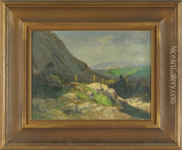 Depicting A California Landscape Oil Painting - Charles Dickman