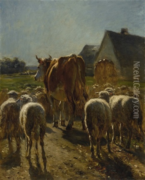 Return Of The Flock (retour Du Troupeau) Oil Painting - Constant Troyon