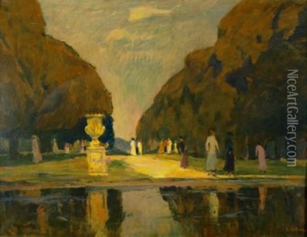 Im Park Oil Painting - Rudolf Hellwag