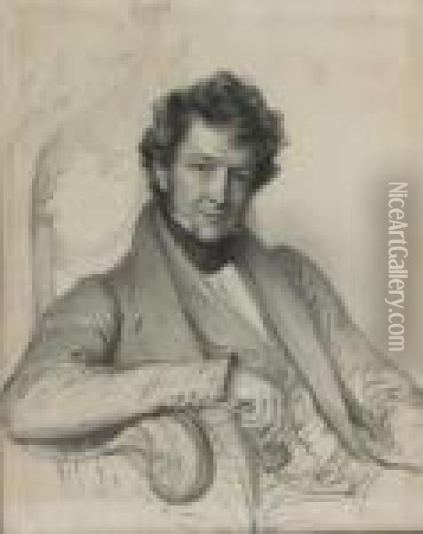 Portrait Du Pasteur David Munier Oil Painting - Amelie Munier-Romilly