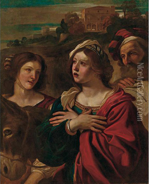Lofferta Di Abigail Oil Painting - Guercino