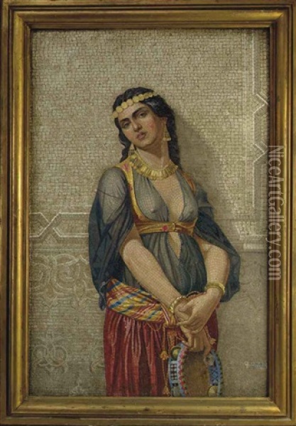 Untitled (young Gypsy Woman) Oil Painting - Antonio Salviati
