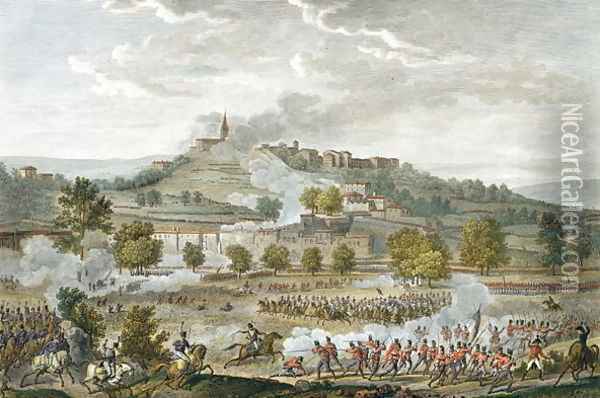 The Battle of Montebello and Casteggio, 20 Prairial, Year 8 9 June 1800 engraved by Jean Duplessi-Bertaux 1747-1819 Oil Painting - Carle Vernet