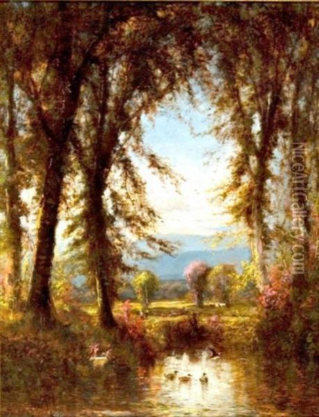 A Forest Glade Oil Painting - Thomas Worthington Whittredge