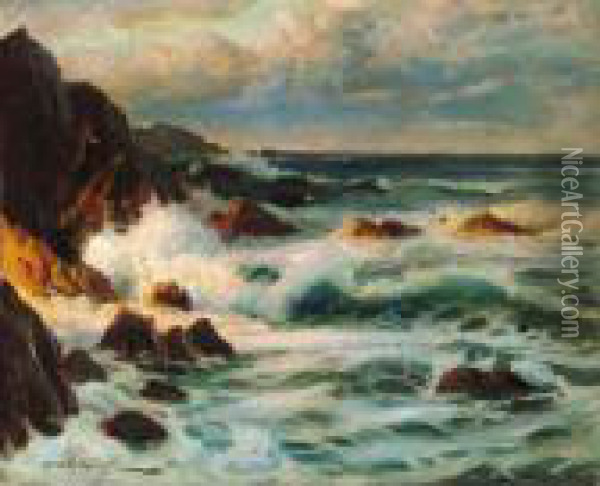 Coastal Scene Oil Painting - Constantin Alexandr. Westchiloff
