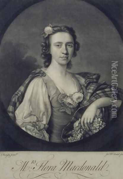 Flora MacDonald 1722-90, engraved by James Mc Ardell Oil Painting - Allan Ramsay