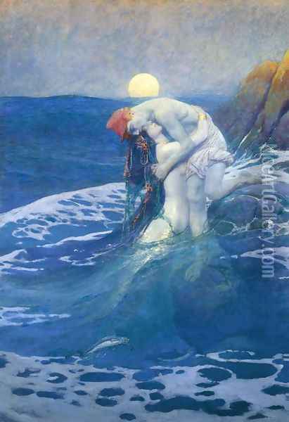The Mermaid Oil Painting - Howard Pyle