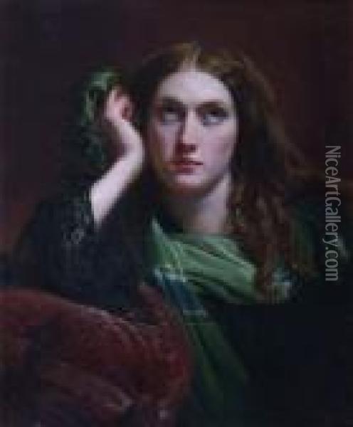 Deep Thought Oil Painting - Evelyn Pickering De Morgan