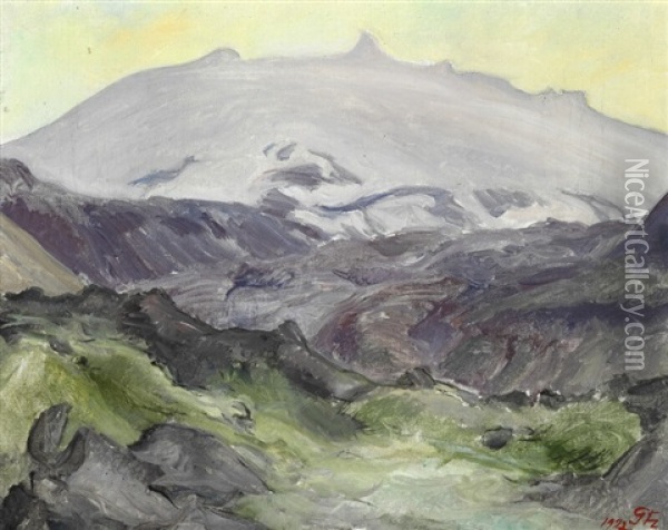 Snaefellsjokull, Iceland Oil Painting - Gudmundur Thorsteinsson
