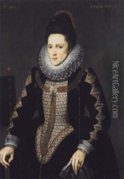 Portrait D'une Dame De Qualite Oil Painting - Cornelis van Noordt