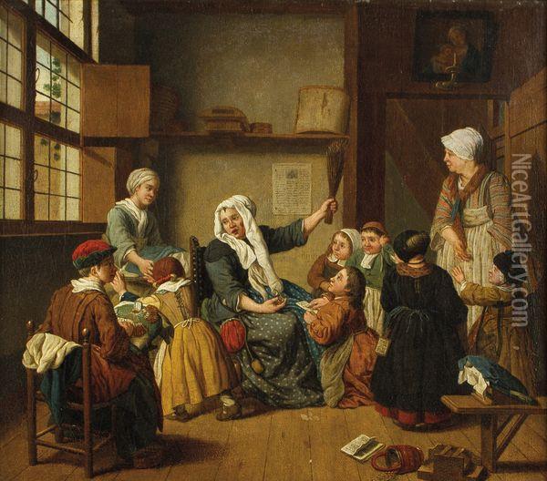 Scene D'interieur Oil Painting - Jan Josef, the Elder Horemans