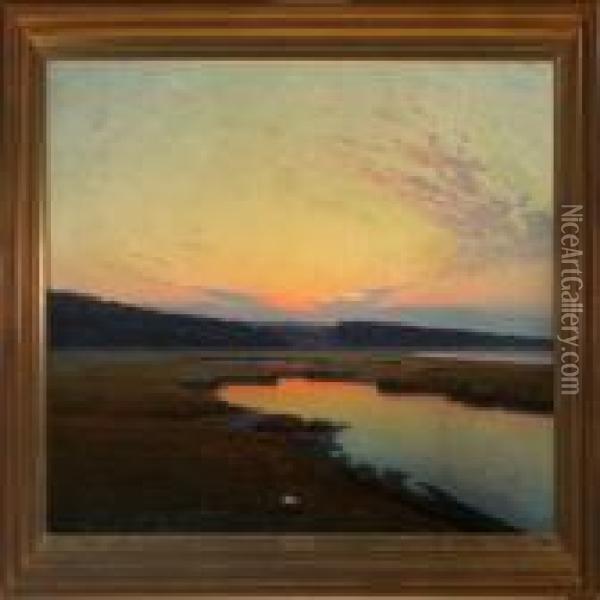 Sunset Scenery Oil Painting - Albert Edward Wang