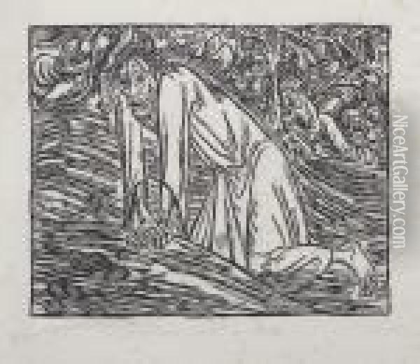 Christ In Gethsemane Oil Painting - Ernst Barlach