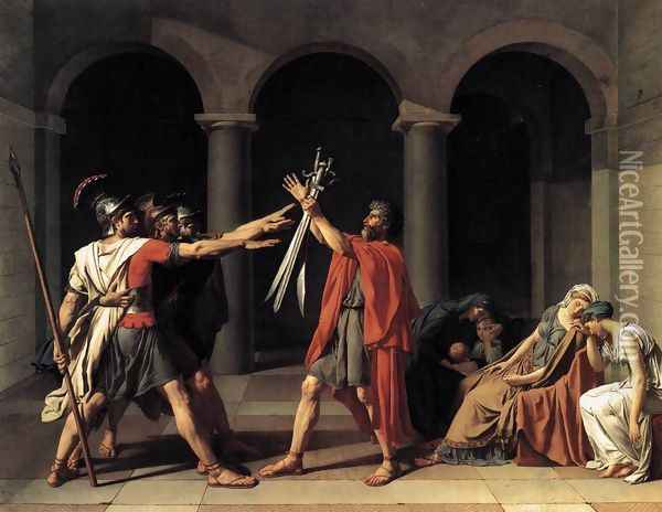 The Oath of the Horatii 1784 Oil Painting - Jacques Louis David
