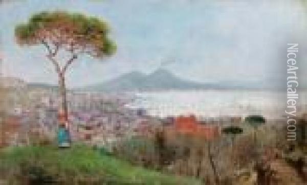 Napoli Da Posillipo Oil Painting - Oscar Ricciardi