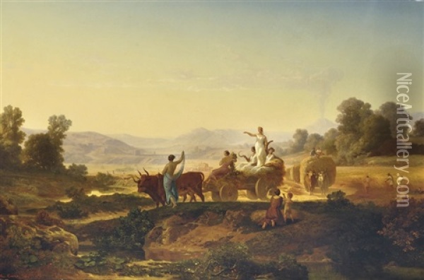 Scene Mythologique Oil Painting - Antoine Claude Ponthus-Cinier