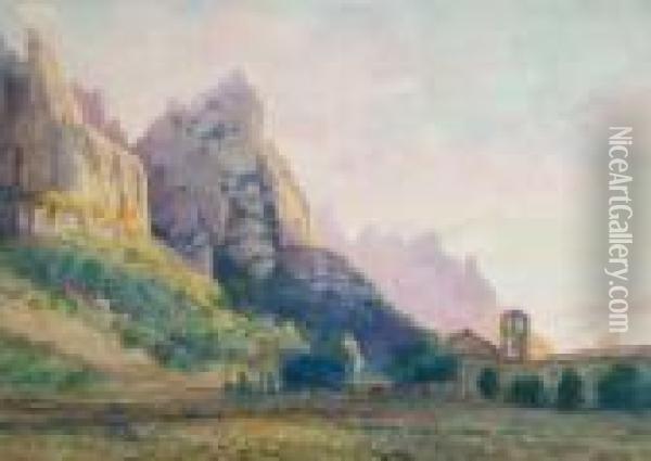 Montserrat Oil Painting - Joan Llaverias Labro