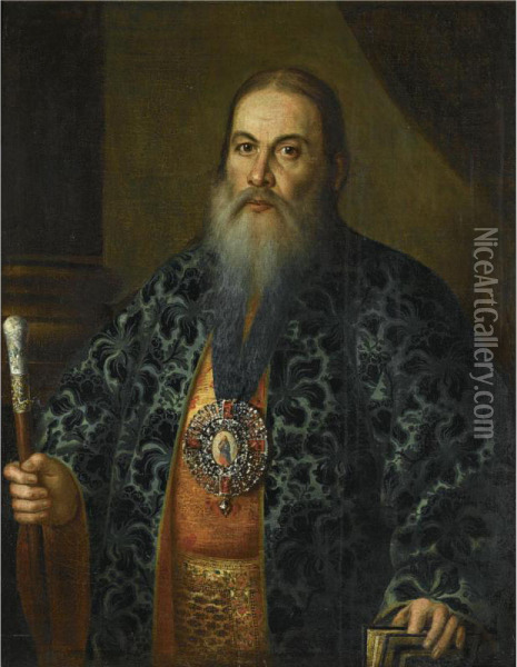 Portrait Of Feodor Yakovlevich Dubiansky Oil Painting - Aleksei Petrovich Antropov