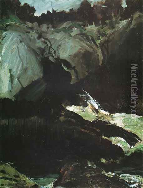 Gorge And Sea Oil Painting - George Wesley Bellows