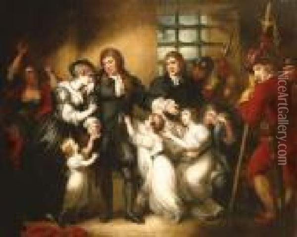 Lord William Russell With His Family Before His Execution Oil Painting - Mather Brown