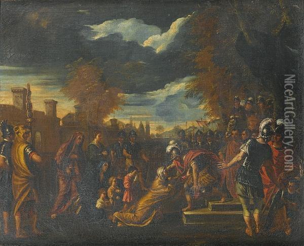 Volumnia Before Coriolanus Oil Painting - Niccolo Simone