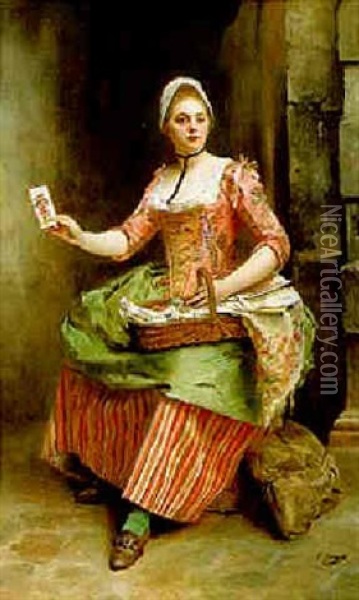 The Card Caller Oil Painting - Gustave Jean Jacquet
