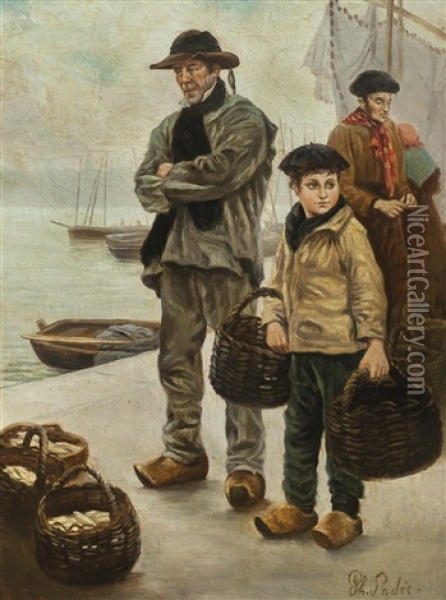Vendedores De Pescado Oil Painting - Philip Lodewijk Jacob Frederik Sadee