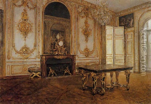 Interieur A Versailles Oil Painting - Juan Antonio Gonzalez